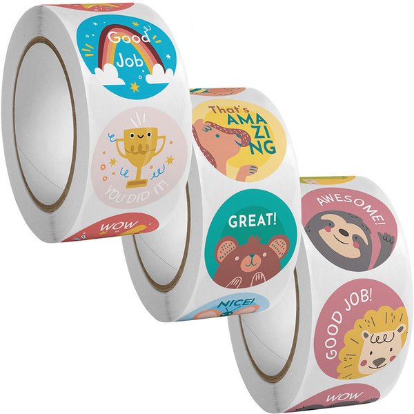 100-500Pcs Cute Cartoon Animals Reward Stickers for Kids School Teacher Supplies Kids Classic Toy Gift Sealing Decor Stationery