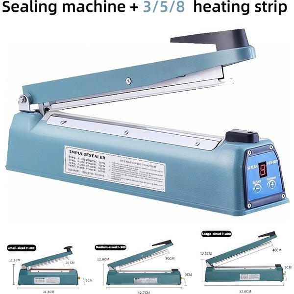 Machine à sceller manuelle 200/300/400 pour emballage cadeau, emballage alimentaire, scellage de liquides, scellage de plastique, scellage de membrane thermorétractable