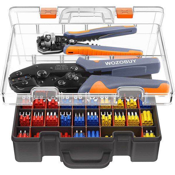 Wire Stripper Wire Terminals Crimping Tool Kit, AWG22-13/0.5-2.5mm² Ratcheting Crimper Tool for Insulated Wire Connectors