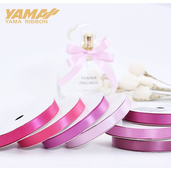 Ymemorial-Ruban Satin Simple Face, 100Yards, 6mm, 9mm, 13mm, 16mm, 19mm, 22mm, Rouge pour ix, Décoration de Mariage, Rubans de Fleurs Roses Faites à la Main, Cadeau