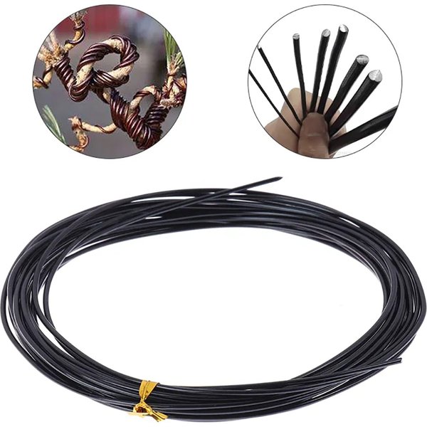 5 m Bonsai-Draht, Pflanzenstütze, Bonsai-Trainingsdraht aus eloxiertem Aluminium für Pflanzenformen, Gartenzubehör, 5 Größen: 1/1,5/2/2,5/3 mm