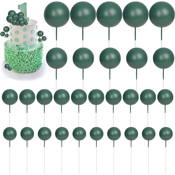 30 Stück farbige Kugeln Kucheneinsatz Topper DIY Mini Ball Cupcake Backen Ornament für Geburtstagsfeier Hochzeitstag Babyparty