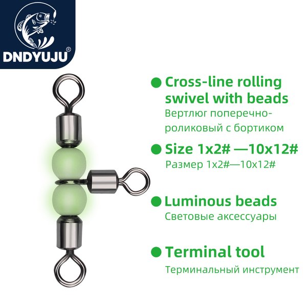 DNDYUJU 10PCS Solide Ring Angelgerät Zubehör ausrüstung Angeln Rollen Triple Wirbel Lager Stecker Angelhaken