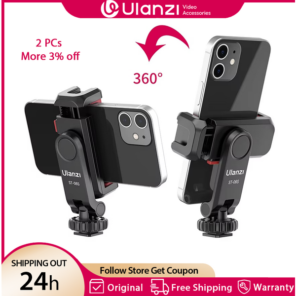 Ulanzi ST-06S uchwyt do montażu na pionie do aparatu DSLR uchwyt do montażu na statywie zacisk do montażu na statywie do smartfona Vlog strzelanie