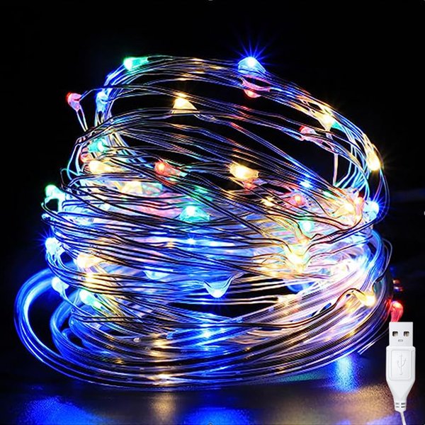 LED Garland Lights USB Fairy Copper Wire Light String Christmas Ornaments New Year's Eve Wedding Party Street Xmas Tree Decor