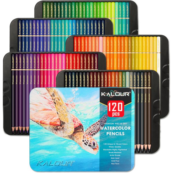 Buntstift, professioneller Aquarellstift, 120-Farben-Zeichenset, wasserlösliche Buntstifte zum Malen von Schulbedarf