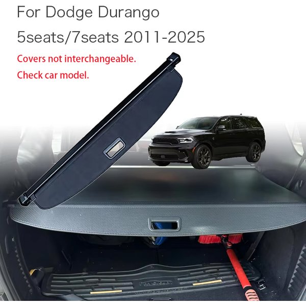 Organizer do bagażnika samochodowego z zasłoną do Dodge Durango 2011-2025, pokrowiec na bagażnik, tylny bagażnik, schowek na bagaż, wodoodporny ekran.