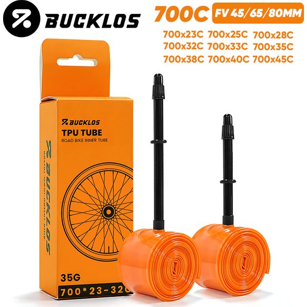 BUCKLOS Gravel-Rennrad-Schlauch 700C Fahrrad-TPU-Schlauch 700x23/32C 700x33/45C TPU-Innenschlauch 45mm 65mm 80mm Presta-Ventil