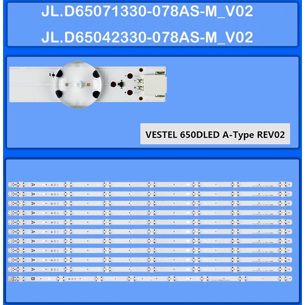 Bande de rétro-éclairage LED pour 65V6763DB 65U6863DG 65HL16T64U WP4K65U18 65R7540U 65UD8800T JL.D65071330-078AS-M_V02 VES650QNTA-2W-U11
