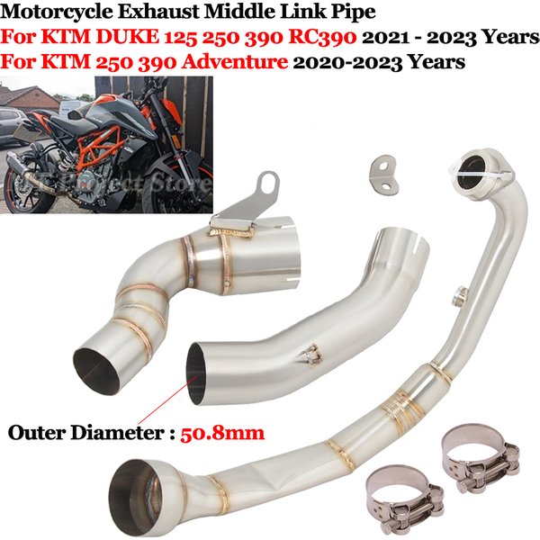 Sans lacet pour KTM DUKE 125 250 390 Adventure RC390 2020 2021 2022 2023 système d'échappement de Moto avant mi lien tuyau silencieux Moto