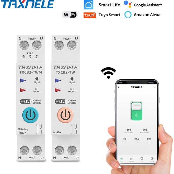 1P + N WIFI Smart Switch Energie Meter KWh Metering Überwachung Leistungsschalter Timer Relais MCB TUYA Smart Leben 110VAC 230VAC