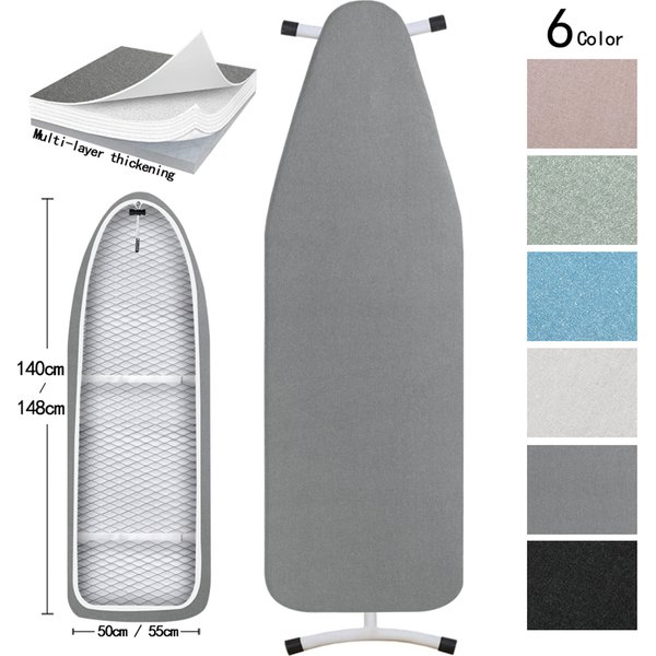 Housse de planche à repasser résistante aux brûlures, housse de repassage en tissu de coton avec rembourrage, coussin robuste réfléchissant thermiquement 140x50cm