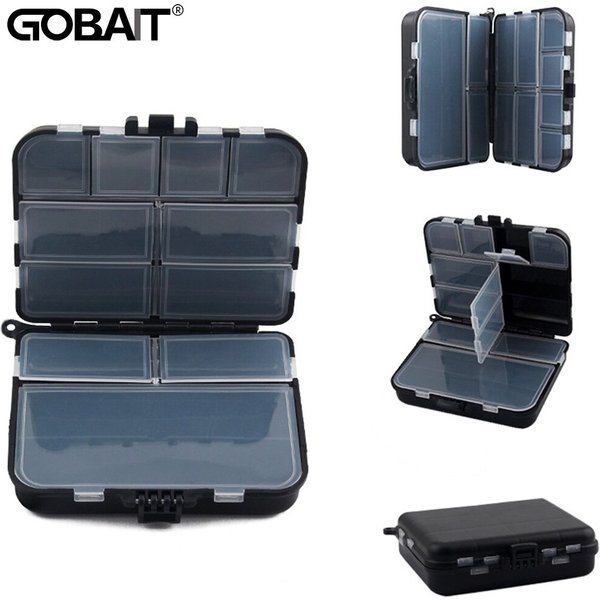 Boîte en plastique pour matériel de pêche, mallette de rangement, contenant portable pour appâts et hameçons, espace composite, 2 couches, 12 compartiments individuels, entretoise