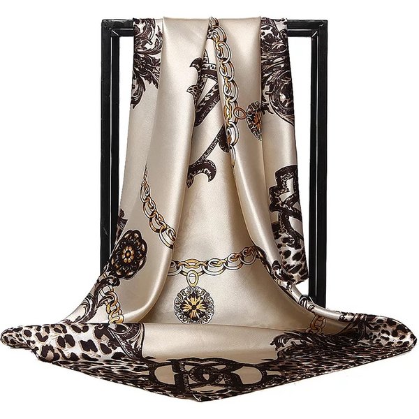 Foulards carrés en soie pour femmes, 90x90cm, Foulard pour la tête du bureau, châle enveloppant, silencieux, paréo, Bandanna, en mousseline de soie, Hijab, Poncho de plage