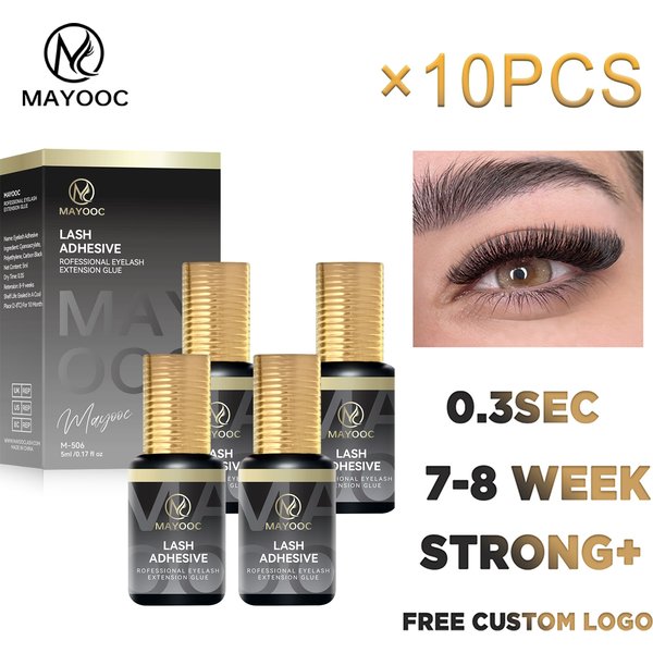 5/10 pièces 0.3 Sec colle d'extension de cils séchage rapide cils individuels colle yeux sensibles colle à cils noirs cils gratuit Logo personnalisé