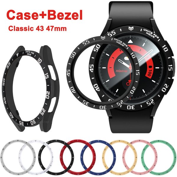 Neues Metallringgehäuse für Samsung Galaxy Watch 6 Classic 47 mm 43 mm für Samsung Galaxy Watch6 PC-Schutzhülle Bumper-Zubehör