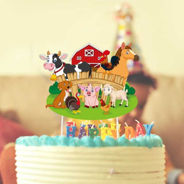 Bauernhof Tier Kuchen Topper Kinder Geburtstag Party Baby Dusche Kuh Nette Kuchen Dekoration Scheune Thema Party Liefert Junge Kind Bevorzugung Geschenk
