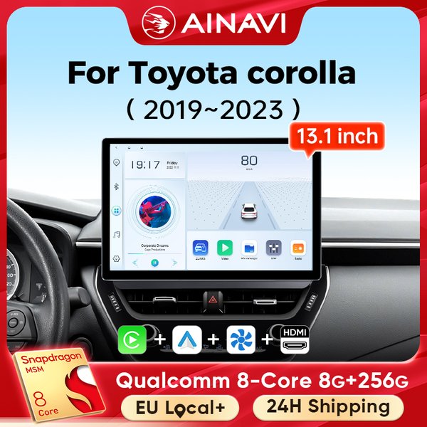 Ainavi 13,1 Zoll Autoradio für Toyota Corolla E210 2019 2020 2022 2023, kabelloses Carplay, Android Auto, Multimedia-Player, 2K