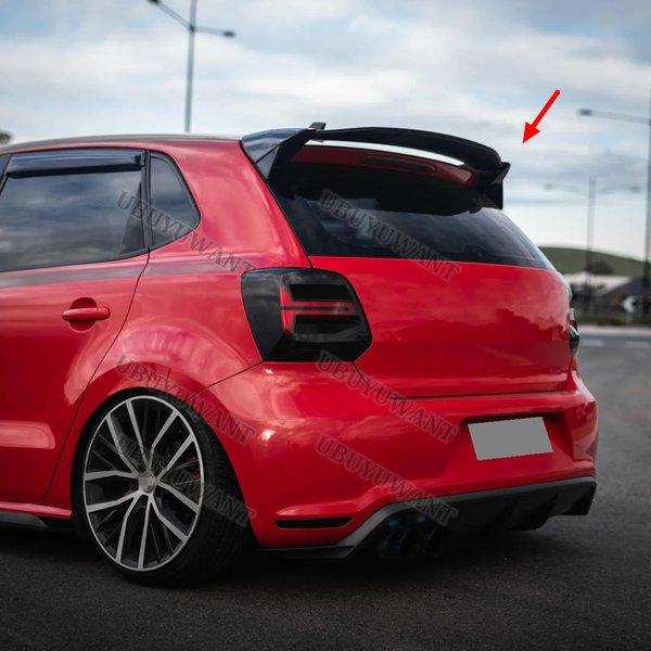 Aileron arrière de style Aspec pour Volkswagen Polo 2010-2018, en ABS, couleur apprêtée
