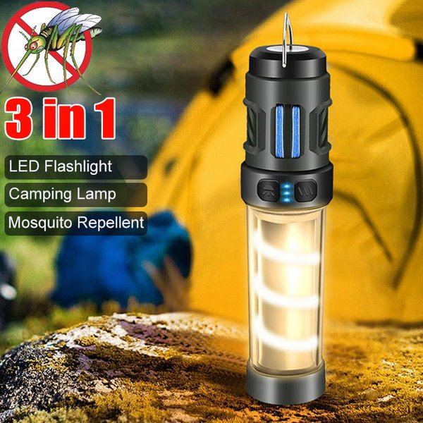 Lampe anti-moustique portable 3 en 1, lanterne d'extérieur, outils de camping, pêche et randonnée