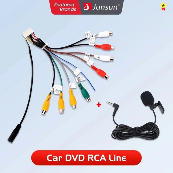 Junsun Radio samochodowe Stereo wyjście RCA przewód w kabel Adapter z akcesoriami samochodowymi do mikrofonu