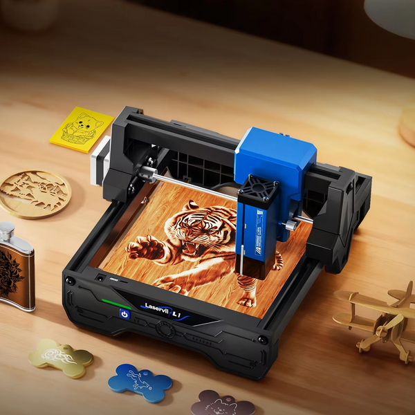 Laservii L1 Mini Desktop-Lasergraviergerät: 150x150mm, 0,05mm Punktgröße, 12000mm/min, 3W, Schnellmontage für Holz/Metall/Acryl