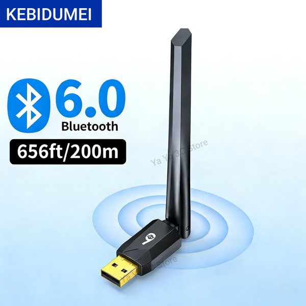 KEBIDUMEI USB Bluetooth 6.0 Adapter 200M Dongle für PC Drahtlose Maus Tastatur Musik Audio Empfänger Sender Bluetooth