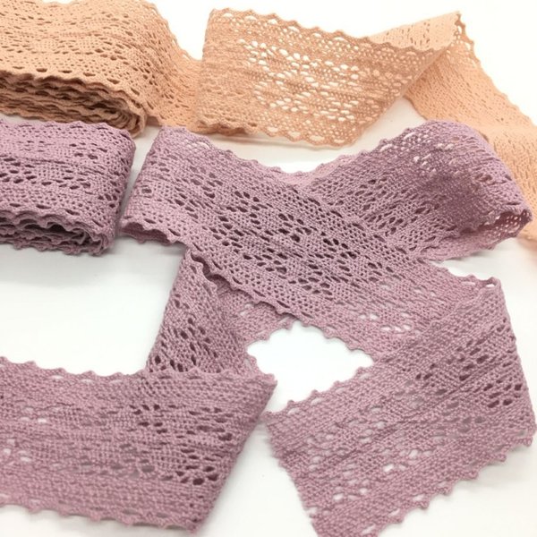 5Y 1.5cm-6cm Beige&Color Crocheted Cotton Lace Ribbon For Handmade DIY Craft Bow Christmas Easter Wedding Deco Gift Floral Wrap