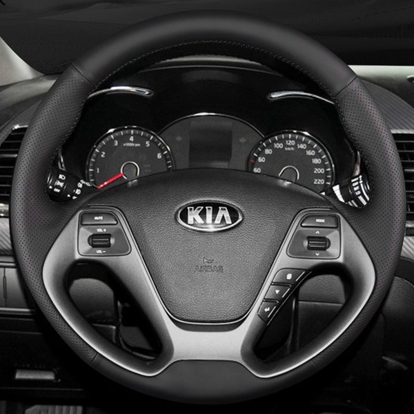 Benutzerdefinierte Lenkrad Abdeckung Aus Echtem Leder 100% Fit Für Kia K3 2013 K3S 2014 K2 Rio 2015 2016 Ceed 2012-2017 Cerato 2013-2017