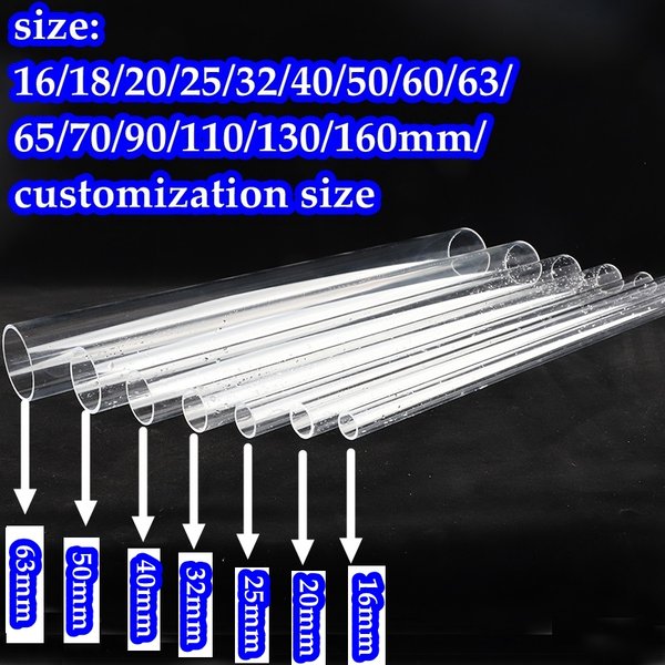 O.D 16/18/20/25 ~ 160mm Klar Acryl Schlauch Aquarium Aquarium Liefert Plexiglas Bewässerung Rohre Garten armaturen 50cm Lange Schneiden