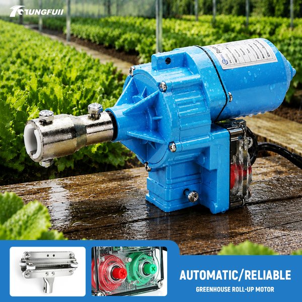 TUNGFULL DC24V Gewächshaus-Aufrollmotor Wasserdichter Automatischer Folienroller Belüftungs-Elektrowinde für Landwirtschaftliche Plastikunterstände