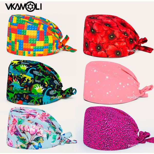 Casquettes Chirurgicales à Imprimés Cartoon pour Hommes, Bonnets d'Infirmier, Chapeaux de Travail pour Clinique Vétérinaire, Bonnets Médicaux