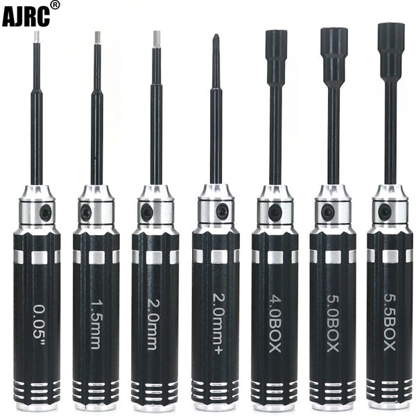 Ajrc 7pcs Short Handle Nut Driver Hex Screwdriver Tools Kit For Traxxa Trx4m Axial Scx24 Fms Fcx24 1/18 1/24 Rc Mini Crawler Car