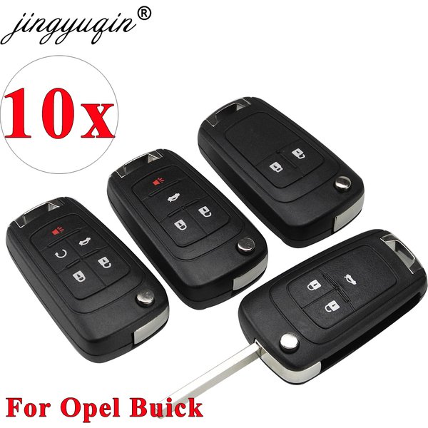 Jingyuqin coque de clé pour VAUXHALL | 10 pièces 2/3/4/5 BTN, OPEL Insignia Astra J Zafira C Mokka Chevrolet Buick , boîtier de commande de voiture, boîtier lame HU100