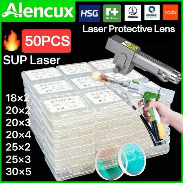 50 Stück Laserschutzfenster 18x2 20x2 20x3 20x4 25x2 1064nm Optische Linse für Laser-Handschweißpistole Schutzlinse