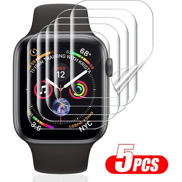 Protecteur d'écran pour Apple Watch, Film de protection complet pour Apple Watch 9, 8, 7, 6, SE, 5, 4, 3, Série IWatch, 38mm, 42mm, 45mm, 41mm, 40mm, 44mm, 5 pièces par lot