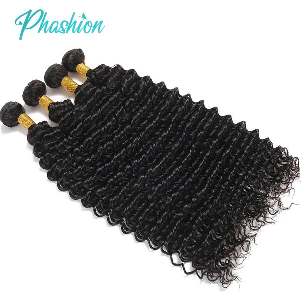 Phashion paquets de cheveux humains profonds 1/3 pièces/lot 30 32 pouces 100% Extensions de cheveux Remy pour les femmes noires tissage brésilien couleur naturelle