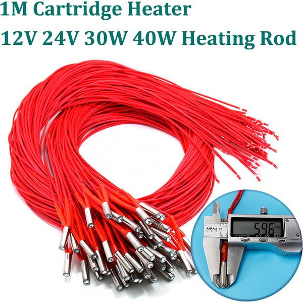 2 stücke 12V 24V 30W 40W Patrone Heizung Extruder Heizung Stange Rohr Keramik Extrusion 3D Drucker teile Hotend 1M Patrone Heizung