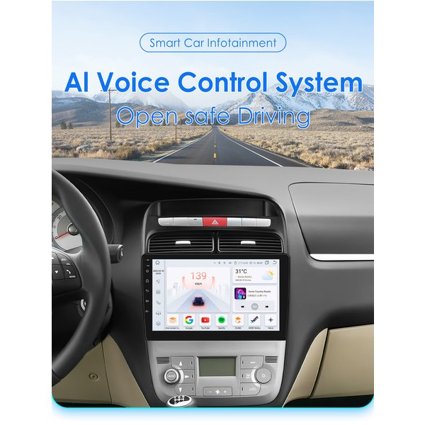 Autoradio für Fiat Linea 2007–2012 Multimedia-Video-Player Carplay Android Auto GPS-Navigation Auto Intelligente Systeme 9 Zoll BT
