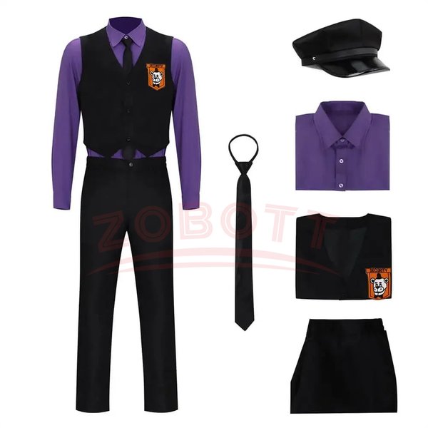 William Afton Cosplay Costume FNaF violet gars Costume cinq nuits/à Freddy's Doujin tenue Roleplay Halloween fête uniformes