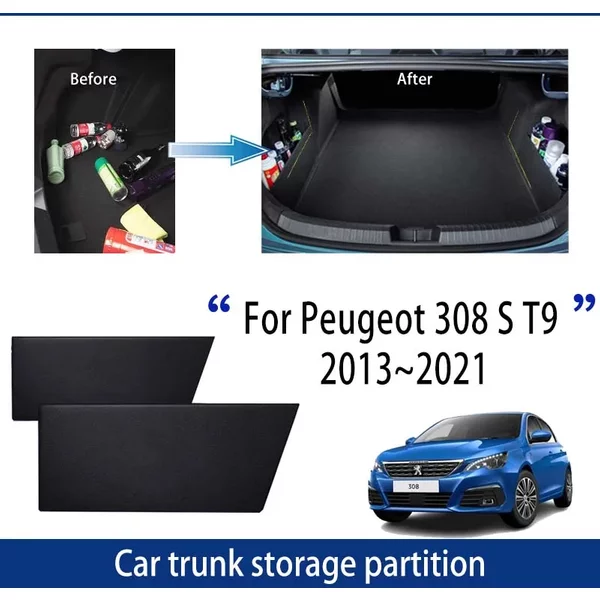 Auto Zubehör Für Peugeot 308 S T9 2013 ~ 2021 2015 2018 2020 Stamm Lagerung Partition Multifunktions Lagerung Auto innen Teile
