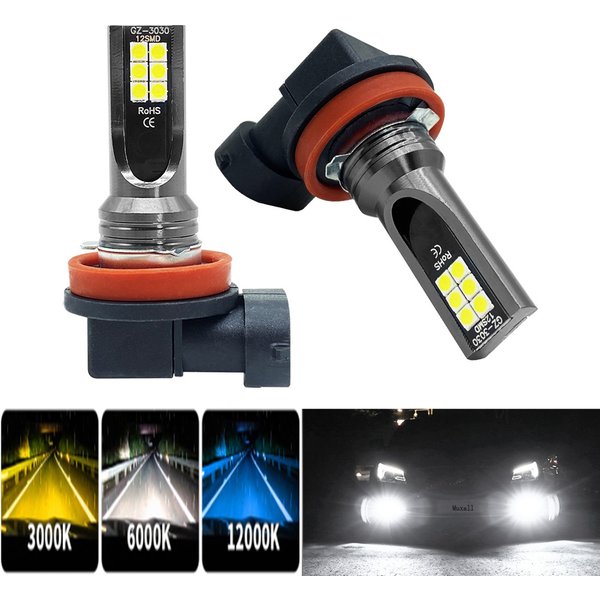 2 Stück H8 H11 H16 JP 9005 HB3 9006 HB4 H7 H4 LED-Lampe Superhelle Auto-Nebelscheinwerfer Tagfahrlicht 12V 6000K Weiß