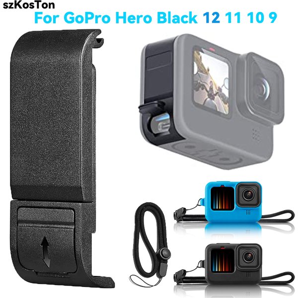 Replacement Side Door for GoPro Hero 12/11/10/9 Black Dustproof Pass Through Battery Cover Port Repair Part Camera Accessories