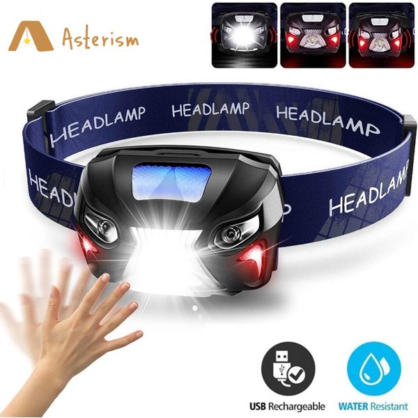 8-Modus Leistungsstarke Scheinwerfer Körper Motion Sensor Kopf Taschenlampe USB Aufladbare LED Scheinwerfer Camping Taschenlampe Blitzlicht Kopf Lampe