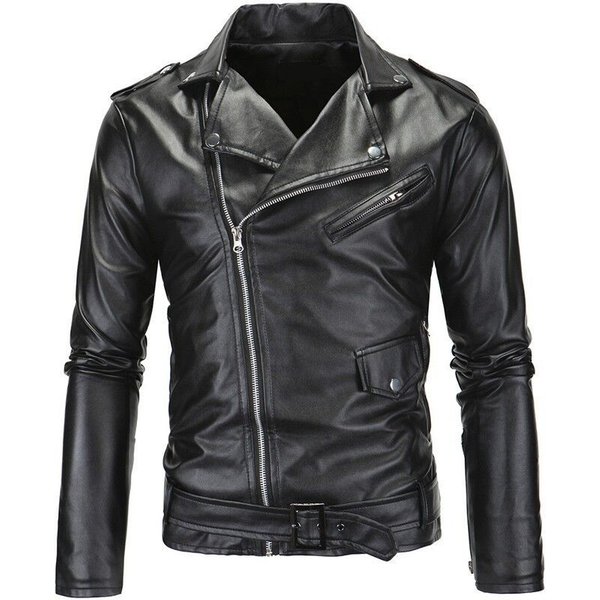 2023 Spring Autumn Plush New Leisure Fashion Men Leather Coat Slimming Coat Motorcycle Men Wear