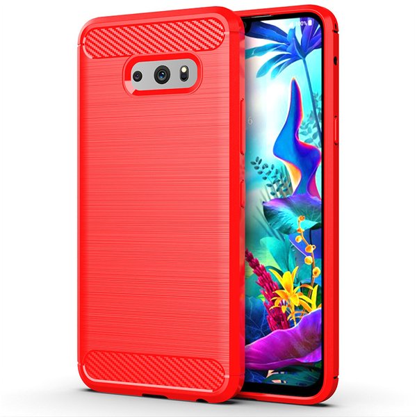 Coque de téléphone en Silicone TPU souple, antichoc, en Fiber de carbone, pour LG G8X ThinQ V50 thinq