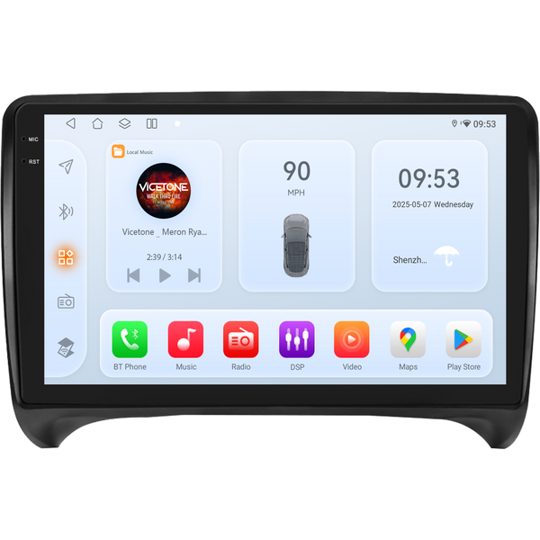 Autoradio Android 16 pour Audi TT MK2 8J 2006 2007 - 2014, stéréo 5G WIFI, lecteur DVD, DSP, Qualcomm, BT, lecteur vidéo, CarPlay sans fil, compatible Apple CarPlay, systèmes intelligents, autoradio 2