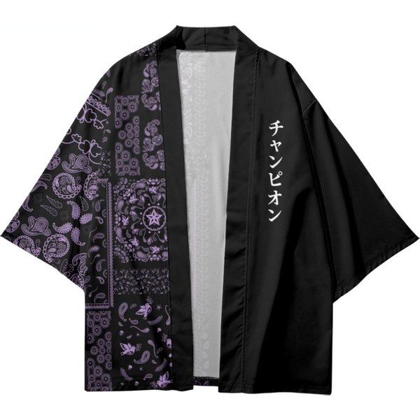Patchwork Lila Paisley Print Shirt Traditionelle Haori Cosplay Kimono Frauen Männer Harajuku Japanische Mode Strickjacke Yukata