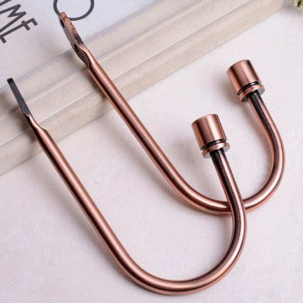 Metal Curtain Tie Back Hold Backs U-shaped Curtain Wall Hook Black Silver Gold Holders With 2 Screws Curtain Hanging 2pc/lot