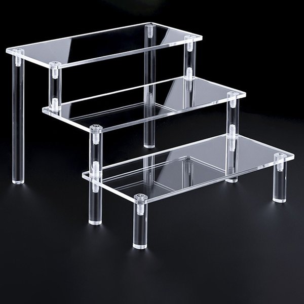 1-5 Etagen Acryl Display Stand Parfüm Puppe Ton Figur Blind Box Lagerung Rack Transparente Leiter Make-Up Organisation W-2